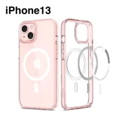 iPhone13 スマホケース ローズ・クリスタル MagSafe対応
