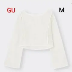 美品　GU　メッシュ　カットソー　長袖　M　白　レディース　短丈　完売品のサムネイル