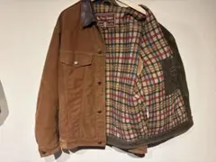 マルボロクラシック　襟レザー トラッカージャケット 　モールスキン 50s60s 古着 90年代 マルボロクラシック Marlboro Classics トラッカー