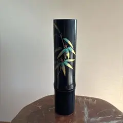 竹デザインの輪島塗花瓶