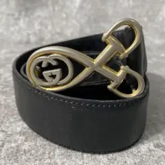 GUCCI ベルト インターロッキング GG デカロゴ ブラック - メルカリ