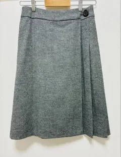 【美品】アンタイトル ラップスカート　グレー　秋冬