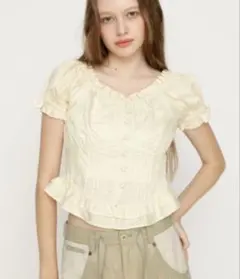 FRILL LACE ZIP UP TOPS フリルレースジップアップトップス - メルカリ