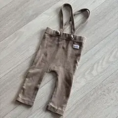 b.ROOM ベージュ サスペンダー付き レギンス パンツ 80