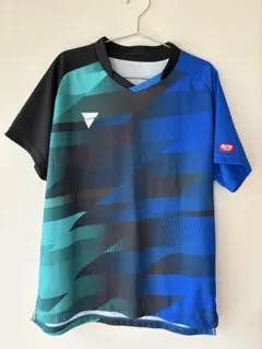 VICTAS 卓球ウェア 青黒ストライプ　2XL