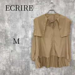 ECRIRE エクリール ブラウス M ベージュ プリーツ 襟付き 可愛いのサムネイル