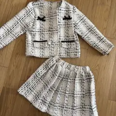 女の子 フォーマル セットアップ 120cm ツイード 卒園式 入学式