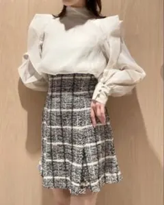 snidel チェックミニフレアスカート