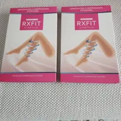 RxFit 弾性ストッキング Mサイズ ブラック&ベージュ 2足セット - メルカリ