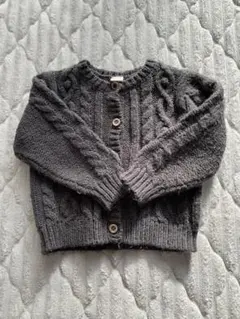 バースデイ　テータテート グレー ケーブル編み カーディガン 95センチ