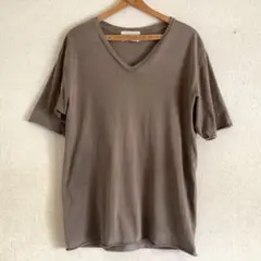 GRAB IN HOLLYWOOD Vネック Tシャツ ピグメントダイ グレー