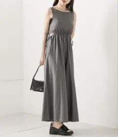 Chico/綿麻BACKサイド開きサロペットのサムネイル