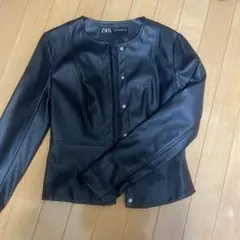 ZARA ブラック ノーカラージャケット EUR XS