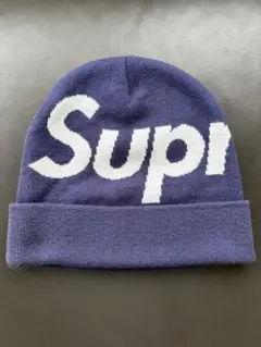 Supreme ネイビー ロゴ ビーニー