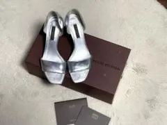 LOUIS VUITTON メタリック ヒールサンダル パンプス シルバー
