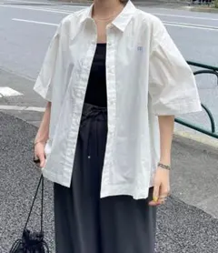 新品◇fredy emue FR刺繍ハーフスリーブタックシャツ　半袖　綿100％のサムネイル