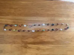 天然石マルチカラーロングネックレス