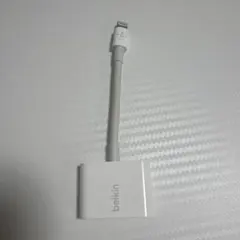 ライトニングデュアルアダプタ belkin ベルキン 2in1