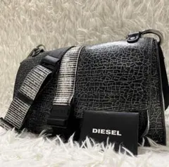 ディーゼル 2way ショルダーバッグ ファー メタリック ハンドバッグ