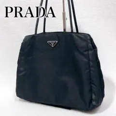 【美品】PRADA プラダ ブラック トートバッグ ナイロン 三角ロゴ