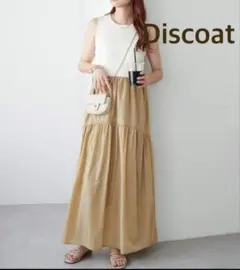 Discoat ニット切替ノースリワンピース