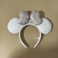 ディズニー カチューシャ レザー 白