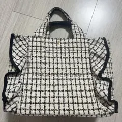 JILL by JILLSTUART チェック モノトーン フリルトートバッグ