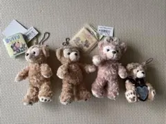 ダッフィー&シェリーメイ　ぬいぐるみストラップ4点セット