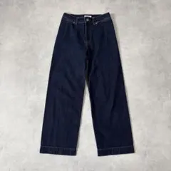 SLOBE IENA ワイドデニムパンツ ネイビー 38 コットン100％