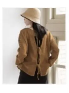 メッシュ編みカーディガン サイズ2 マスタード