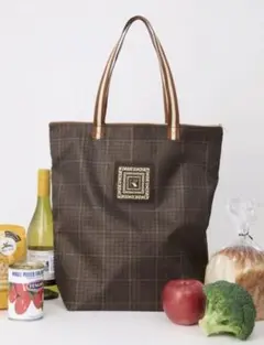 雑誌付録★紀ノ国屋★保冷・保温機能付きオリジナルチェック柄のお買い物バッグ