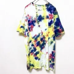 ヘインズ 半袖Tシャツ クルーネック タイダイ L 多色 綿 休日