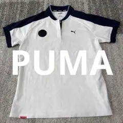 PUMA レディース ゴルフシャツ ホワイト ネイビー XLのサムネイル
