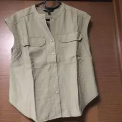 BANANA REPUBLIC ノースリーブシャツ S カーキ