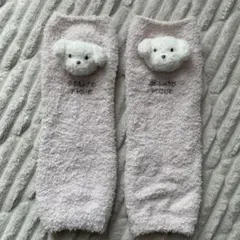 ジェラピケ　ベビーレッグウォーマー　ピンク　くま