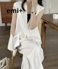 emi+ サロペット オールインワン ノースリーブ ワイド アイボリーのサムネイル