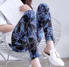 【⟡その他柄多数⟡】新品 レギンスパンツ ブルー系ランダム柄