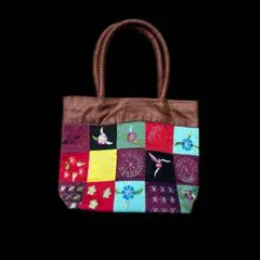 パッチワーク刺繍 ハンドバッグ