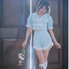Me roirおリボンレースパフTOPS、パールレースショートパンツ 