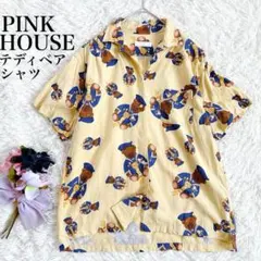 【美品】PINK HOUSEピンクハウス　テディベア水兵さん柄ブラウス　半袖のサムネイル
