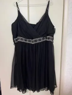 【大きいサイズ】左前デザイン ブラックレースドレスワンピース 4L