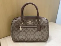 美品 COACH コーチ ローアン サッチェル バッグ・シグネチャー キャンバス