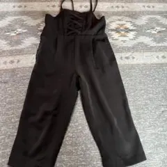 プティマイン　サロペット　オーバーオール　つなぎ　オールインワン　黒　ブラック