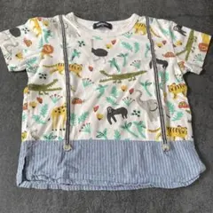 kladskap 動物柄 サスペンダー風 Tシャツ 110cm 半袖のサムネイル
