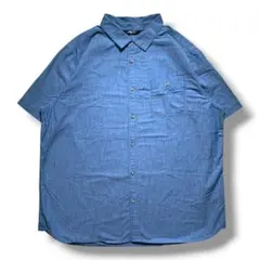 Patagonia コットン リネン オープンカラー シャツ ネイビー 半袖 L