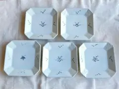有田焼 貞祿窯 染付 手描き 花鳥文 正角平皿揃 5客 美品 】 - メルカリ