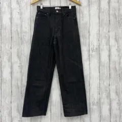 【 coen 】コーエン ハイライズストレートデニムパンツ ブラック