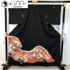 黒留袖 扇子に美しい花模様 七宝 花亀甲 金彩 K-4890 - メルカリ
