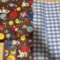 レトロアニマル柄＆ギンガムチェック ラミネート生地