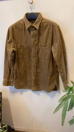【美品】UNIQLO コーデュロイ　ブラウン 長袖シャツ XL